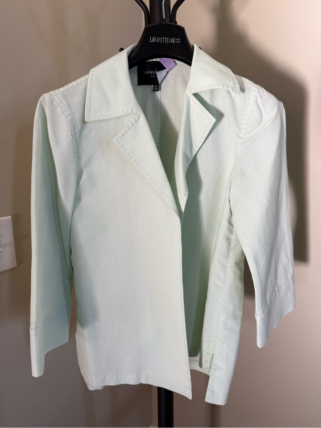 Lafayette 148 New York Mint Green Open-Front Blazer